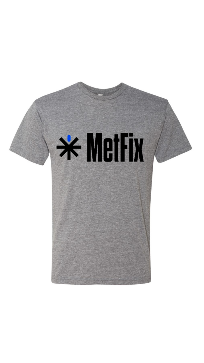 MetFix logo gray tee