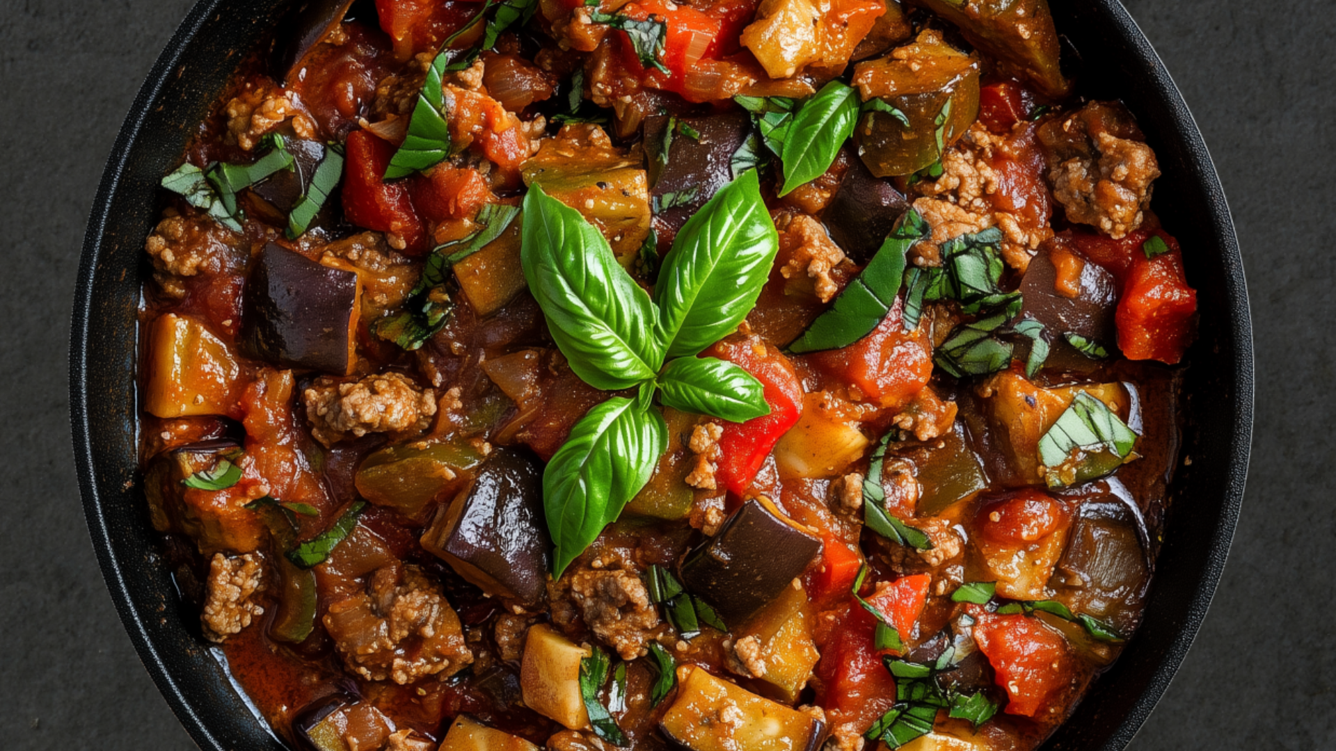 Photo of Eggplant & Beef Skillet with Spicy Marinara