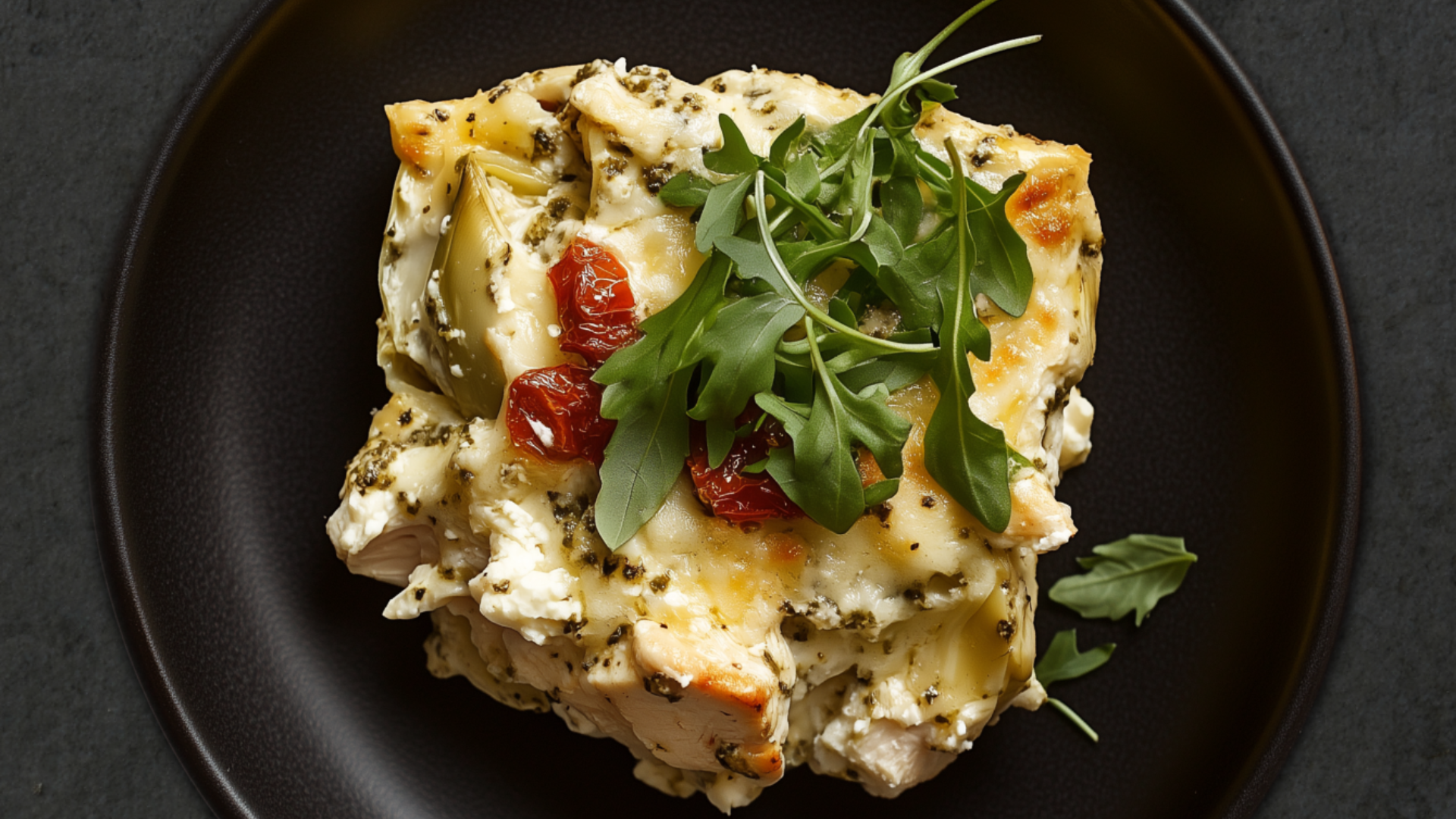 Photo of Pesto Chicken & Artichoke Casserole With Feta