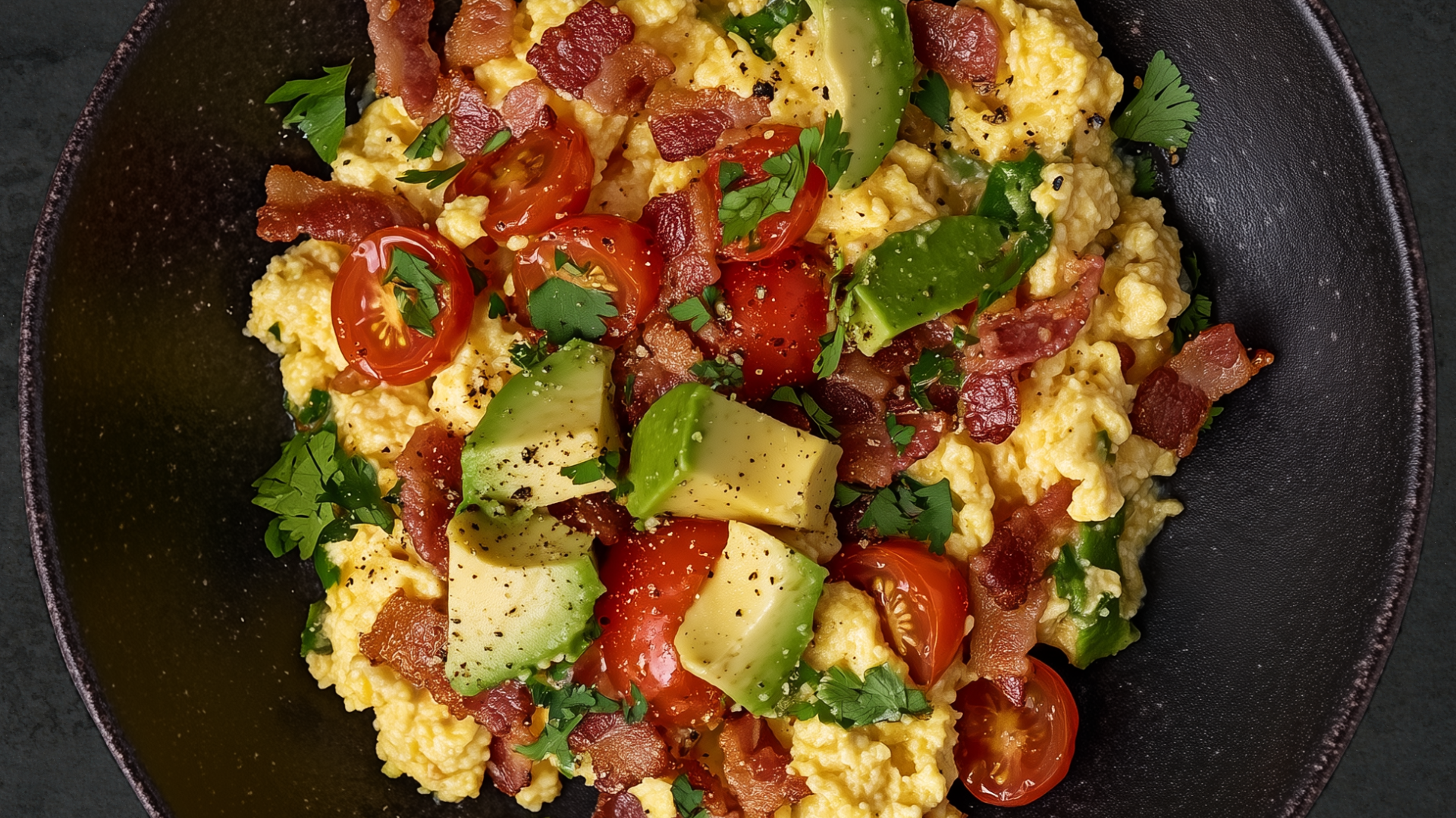Photo of Bacon, Tomato & Avocado Scramble