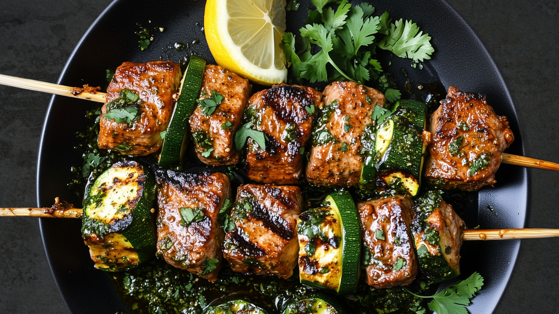 Photo of Smoked Paprika Pork Kebobs With Lemon Cumin Herb Sauce