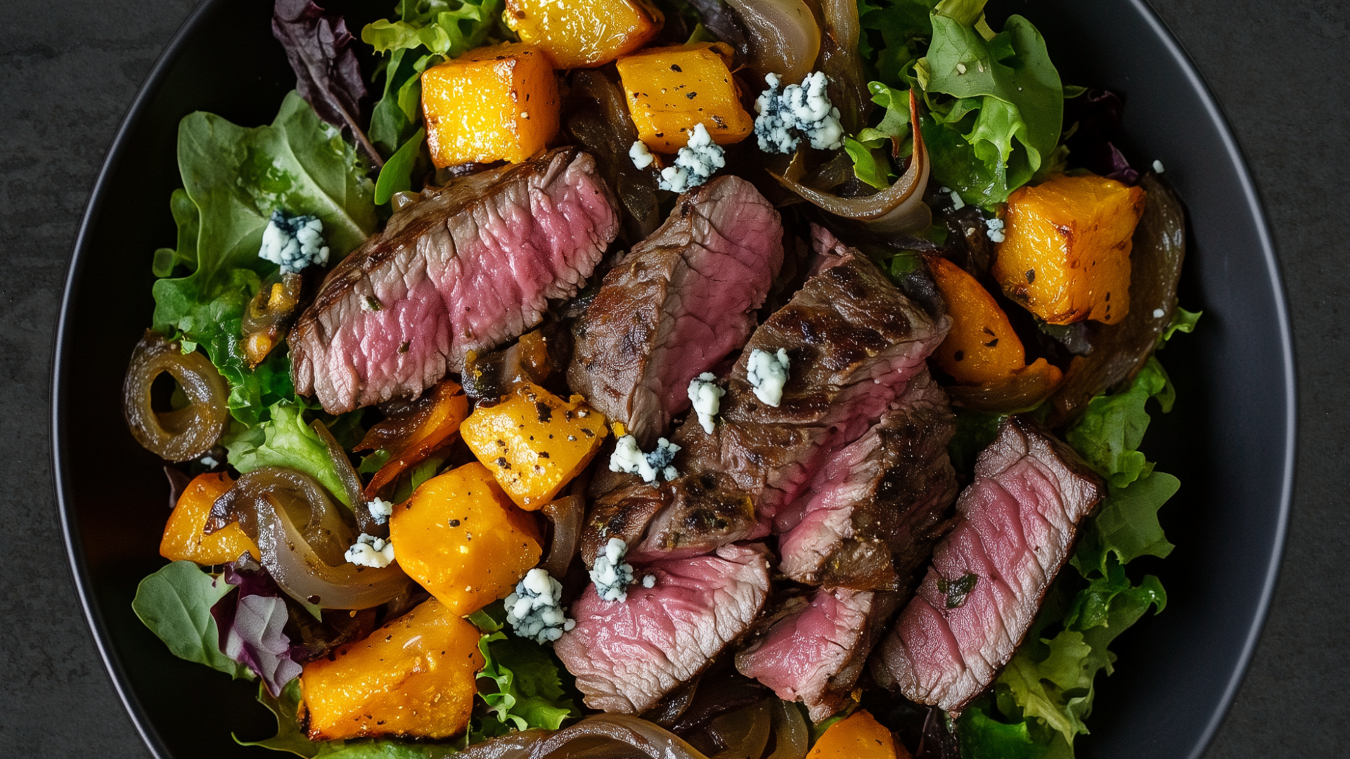Photo of Steak Salad with Butternut Squash and Carmelized Onions