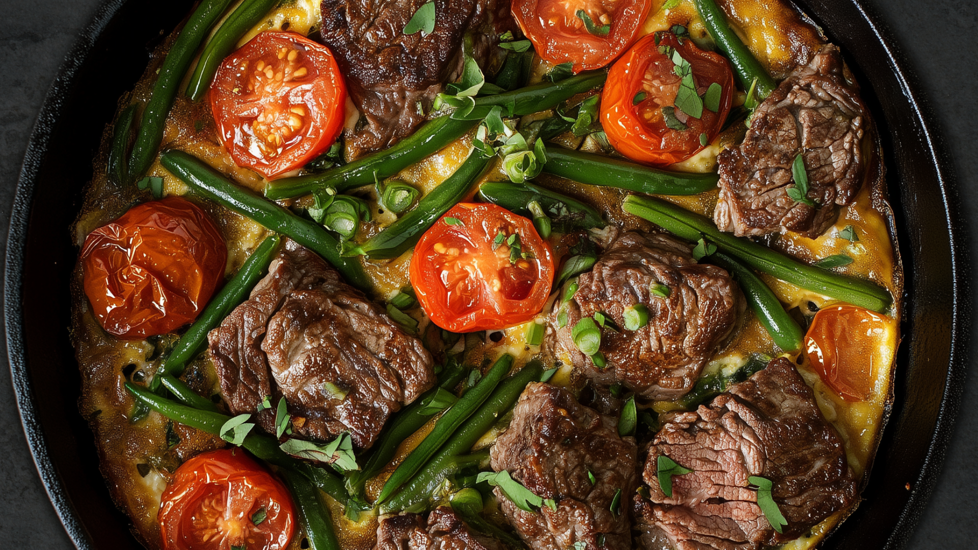 Photo of Steak & Tomato Frittata With Green Beans