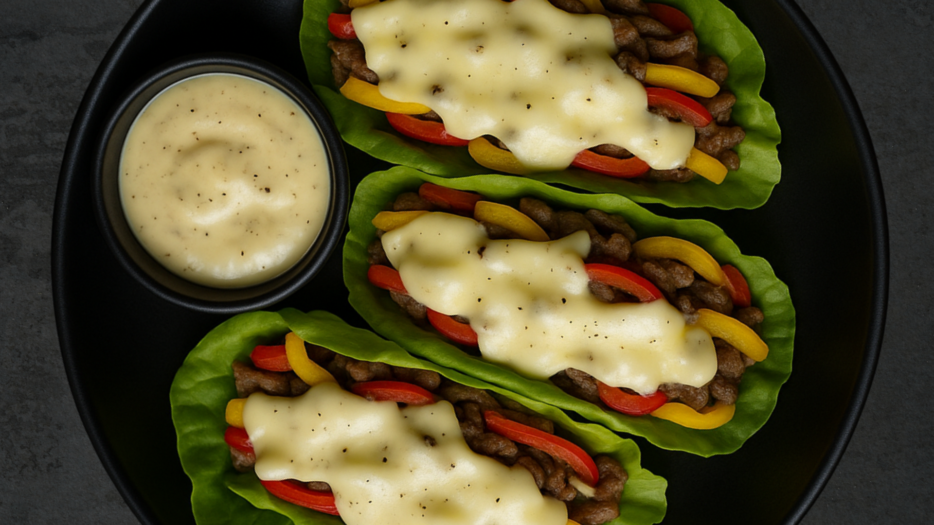 Photo of Philly Cheesesteak Lettuce Wraps with Creamy Aoili