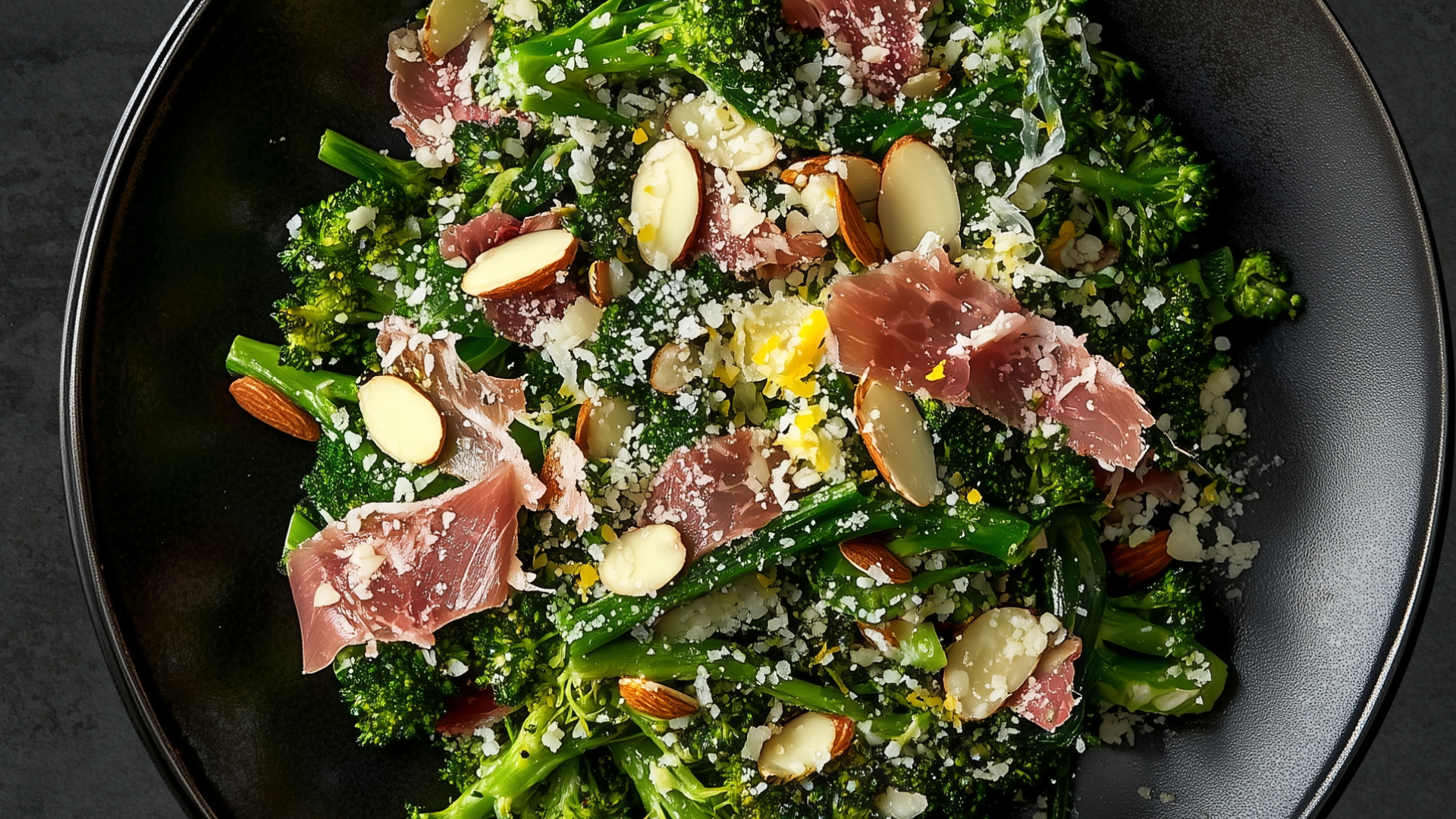 Photo of Roasted Broccolini Salad with Prosciutto, Almonds & Parmesan 