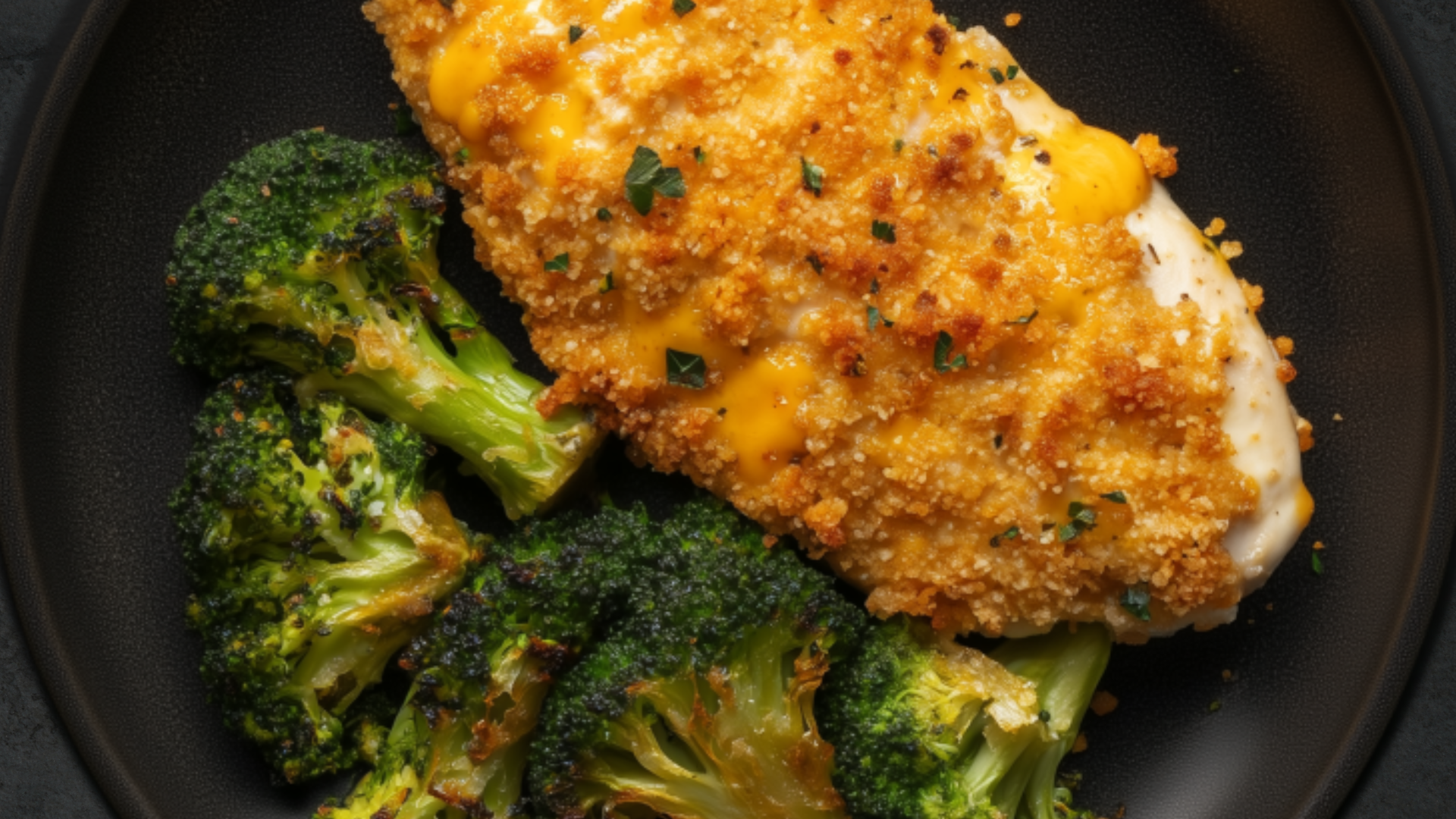 Photo of Crusted Chicken with Roasted Broccoli 