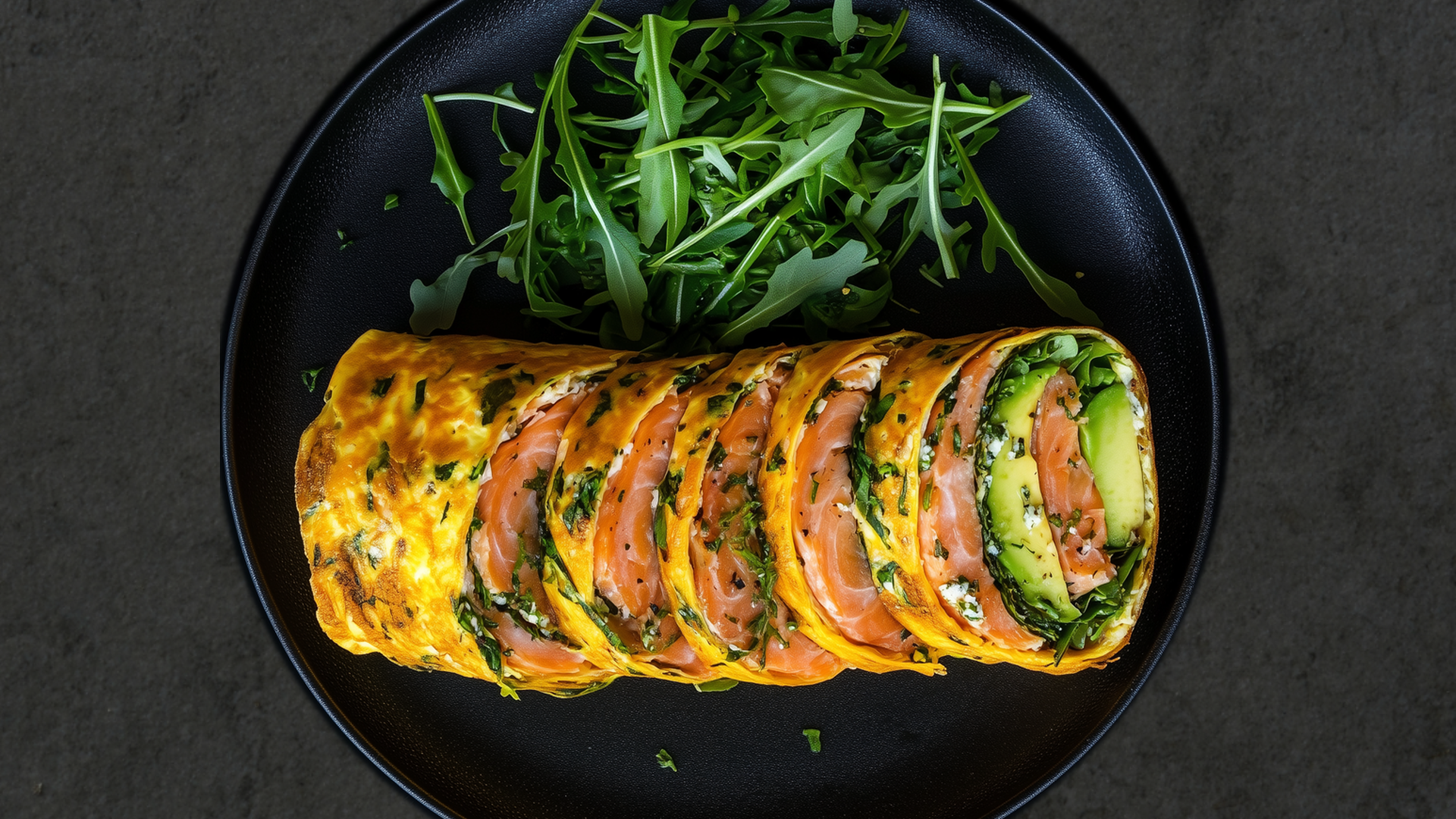 Photo of Smoked Trout, Avocado & Arugula Egg Roll