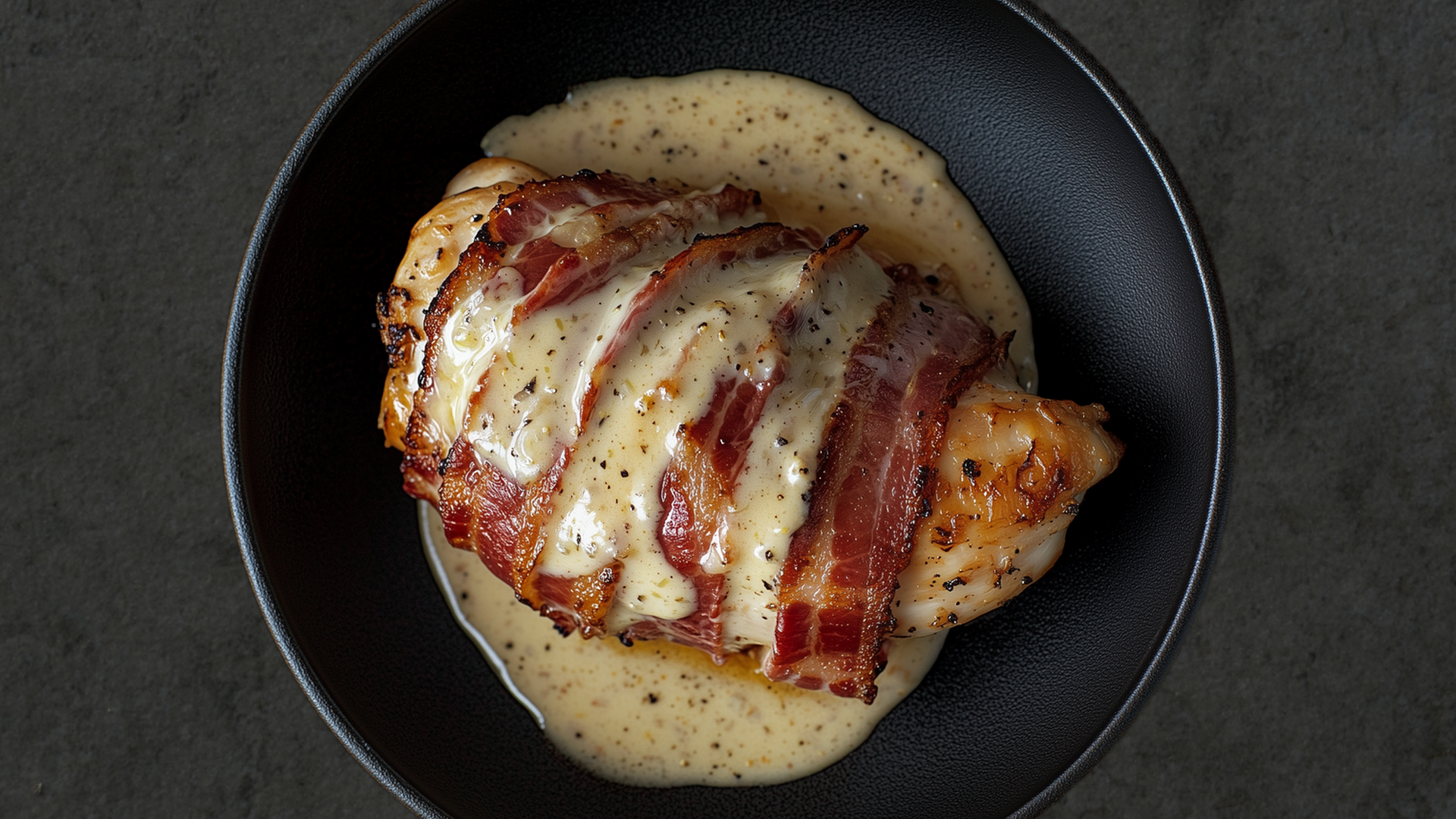 Photo of Bacon-Wrapped Chicken with Onion Cream Sauce