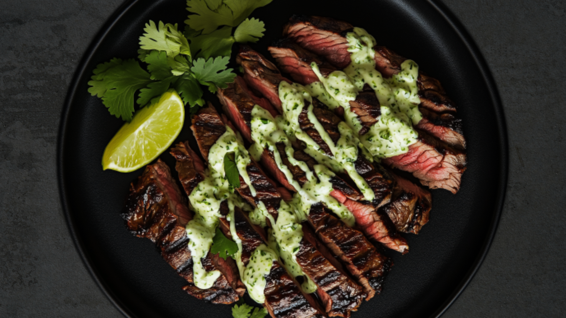 Photo of Cilantro-Lime Grilled Steak with Creamy Lime Sauce 