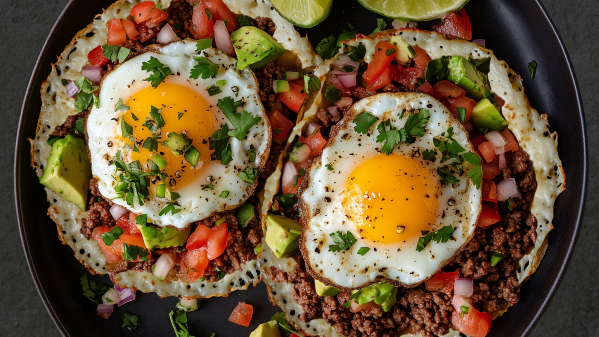 Photo of Egg & Spicy Beef Tostadas