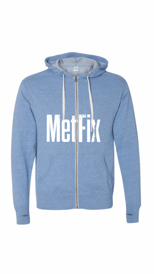 MetFix distressed zip hoodie