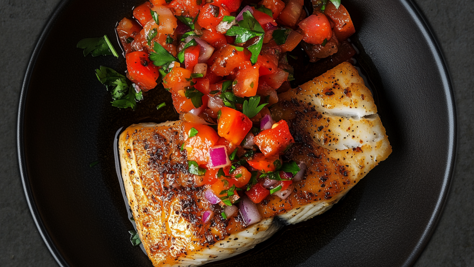 Photo of Blackened Cod with Roasted Red Pepper Salsa