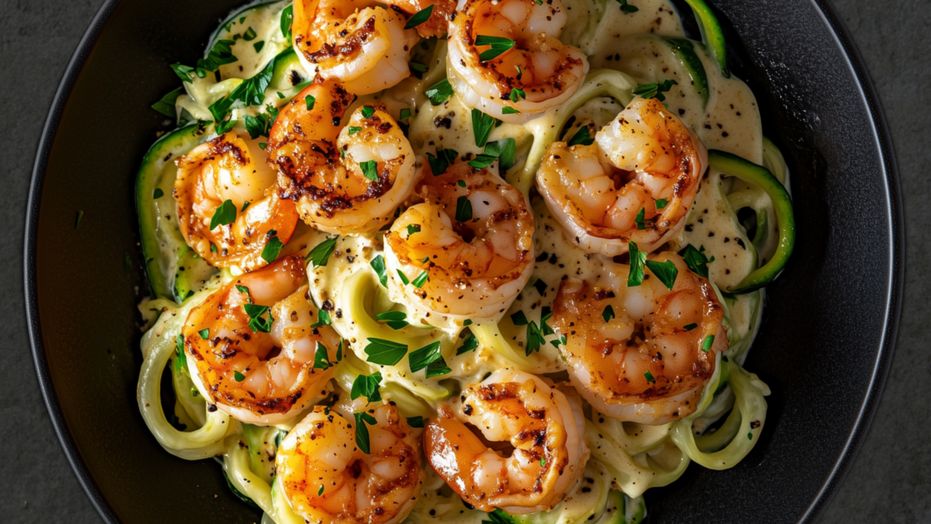 Photo of Shrimp Alfredo with Zucchini Spirals