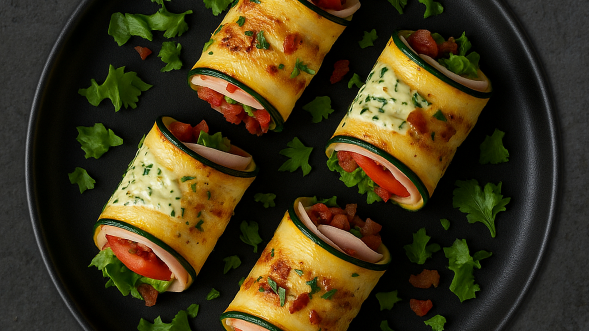 Photo of Turkey Club Zucchini Spirals with Herb Cream Cheese 