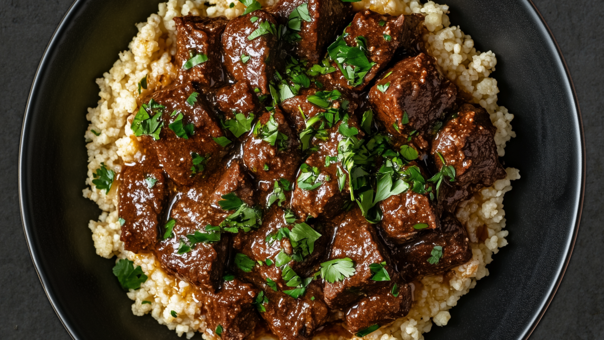 Photo of Moroccan-Spiced Beef Stew with Cauliflower Couscous 