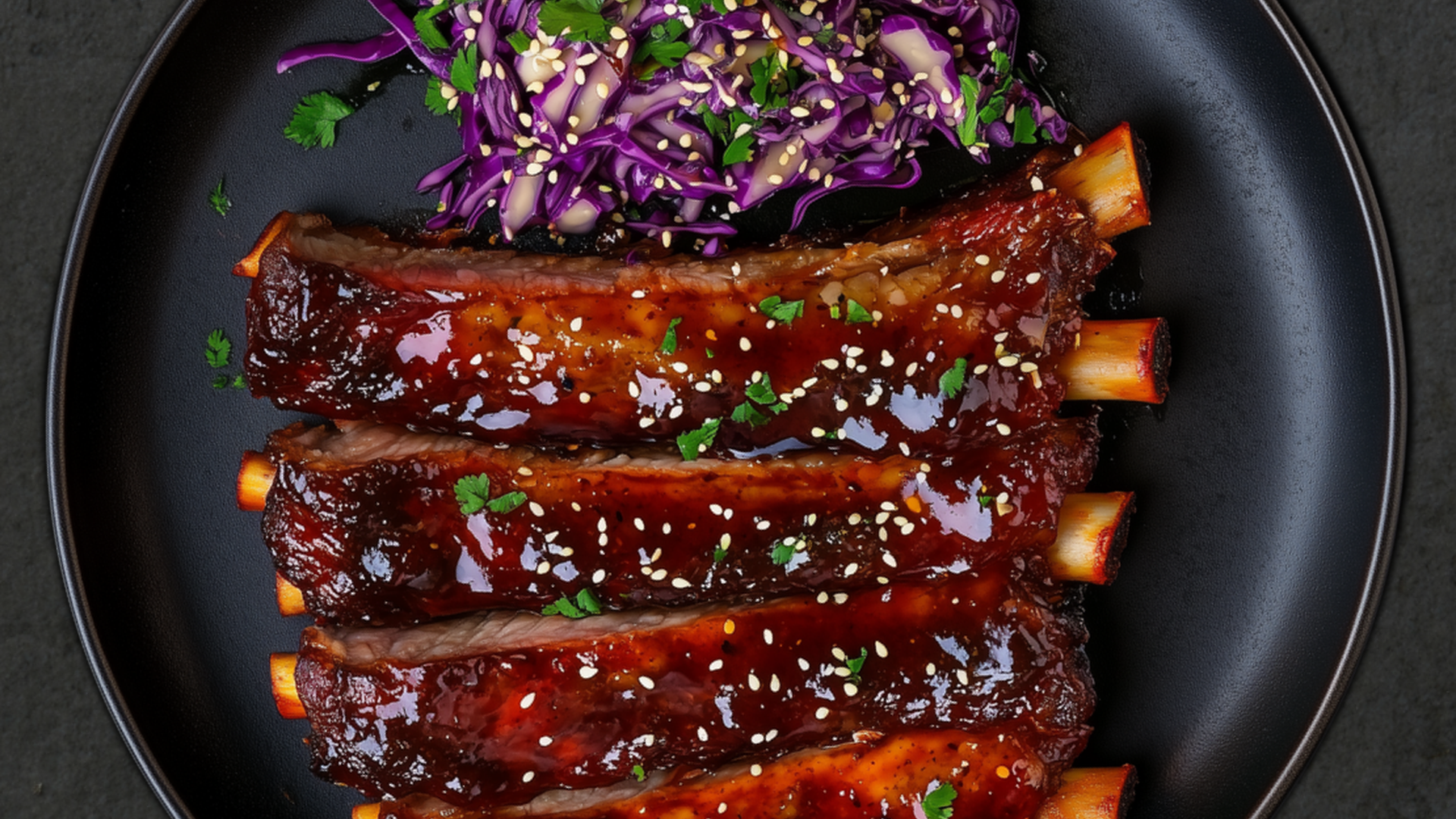 Photo of Savory Ribs with Sesame Cabbage Slaw