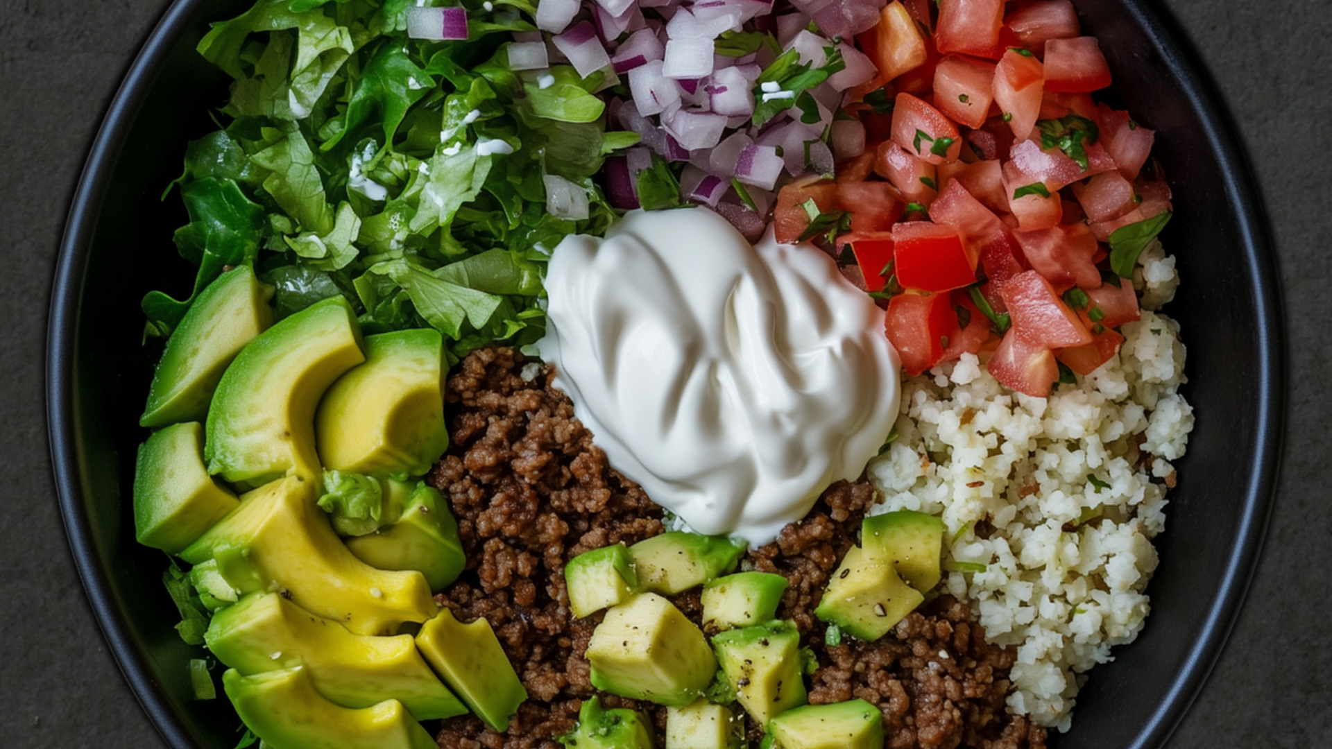 Photo of Taco Bowl with Cilantro Lime Cauliflower Rice