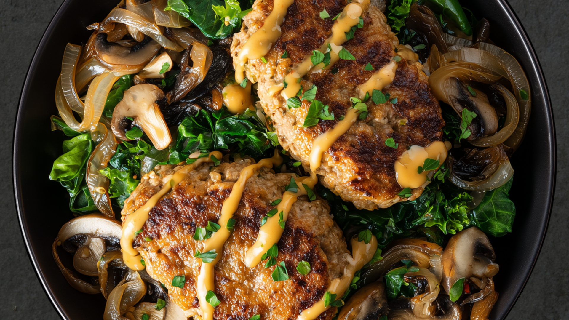 Photo of Turkey Burger Bowl with Grilled Onions and Special Sauce