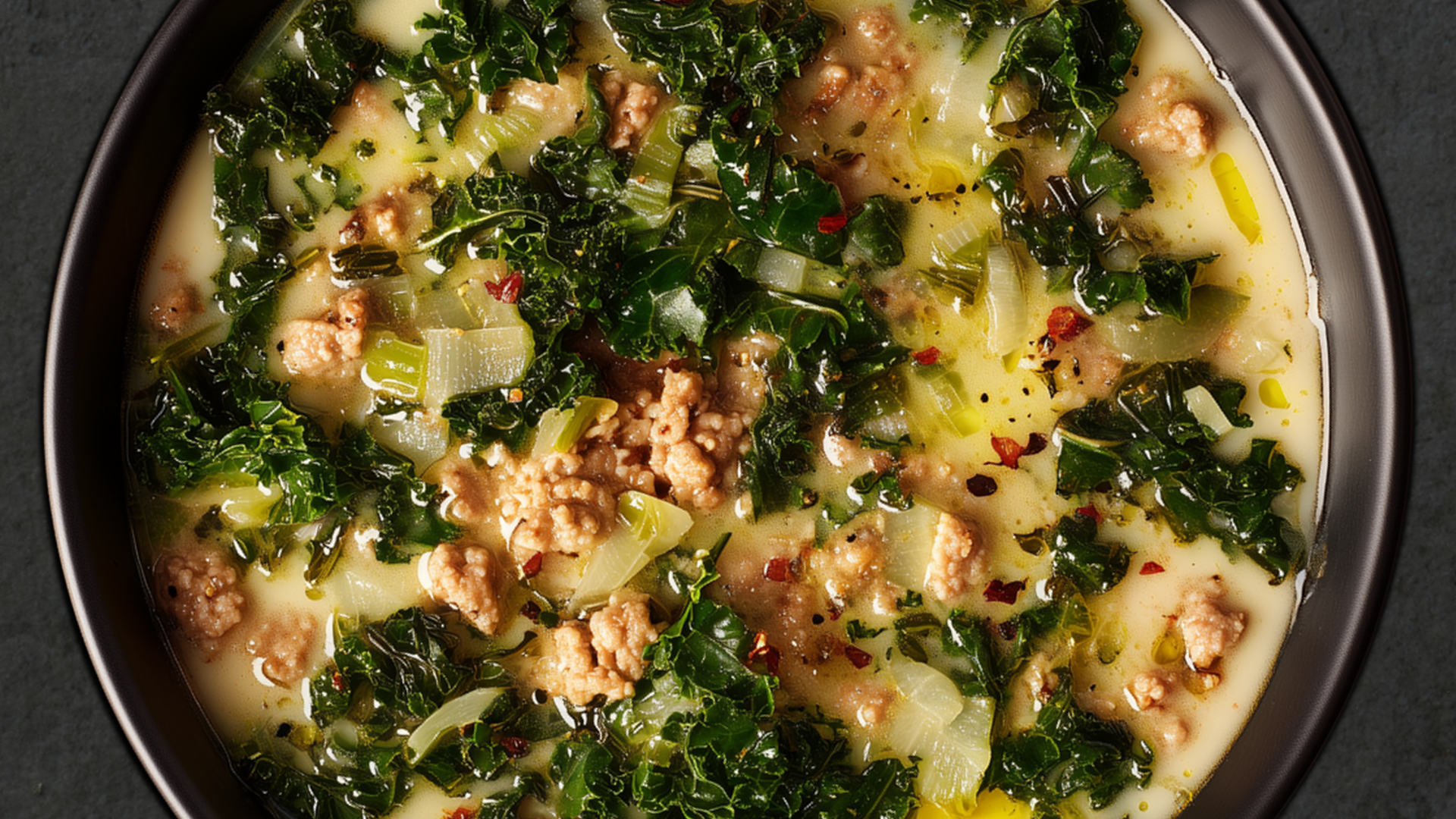 Photo of Lemony Ground Turkey and Kale Soup