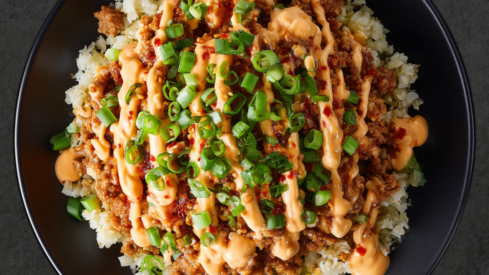 Photo of Spicy Ginger Ground Turkey Bowl with Cauliflower Rice 