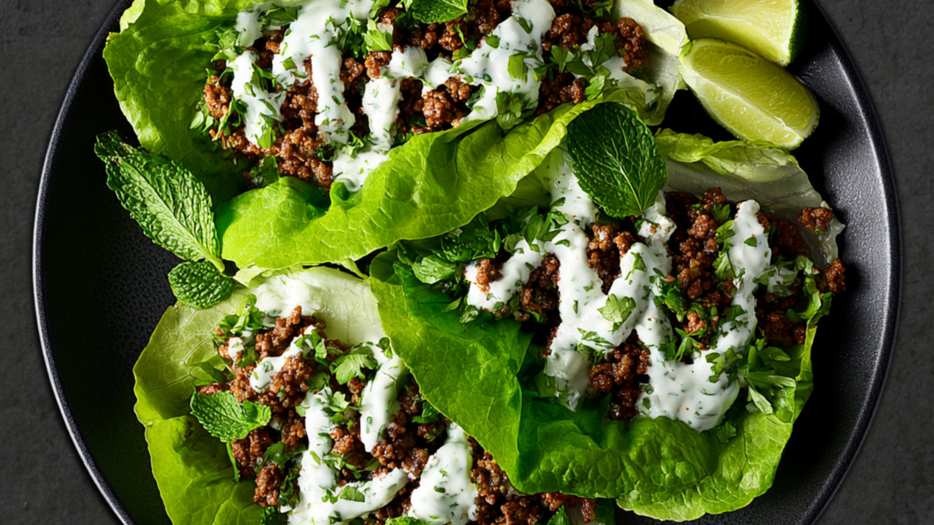Photo of Lamb Lettuce Wraps with Mint-Yogurt Drizzle
