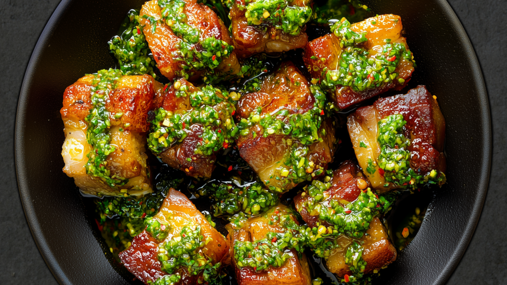 Photo of Pork Belly Bites with Chimichurri