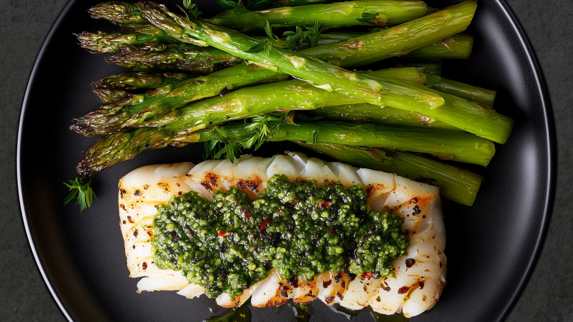 Photo of Pesto-Cod with Asparagus