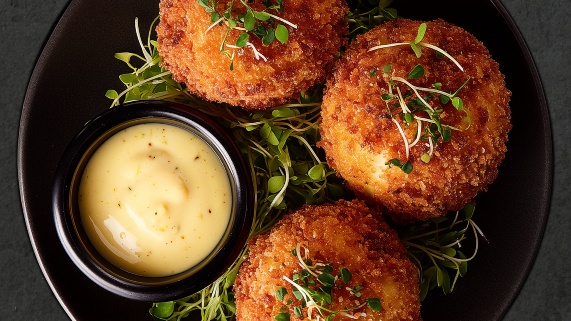 Photo of Pork Rind Scotch Eggs with Dijon Cream Dipping Sauce