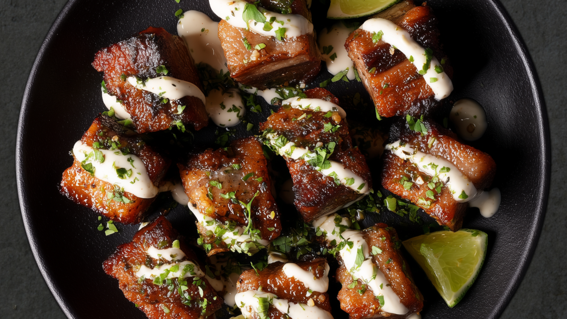 Photo of Crispy Pork Belly Bites with Chili-Lime Aioli 