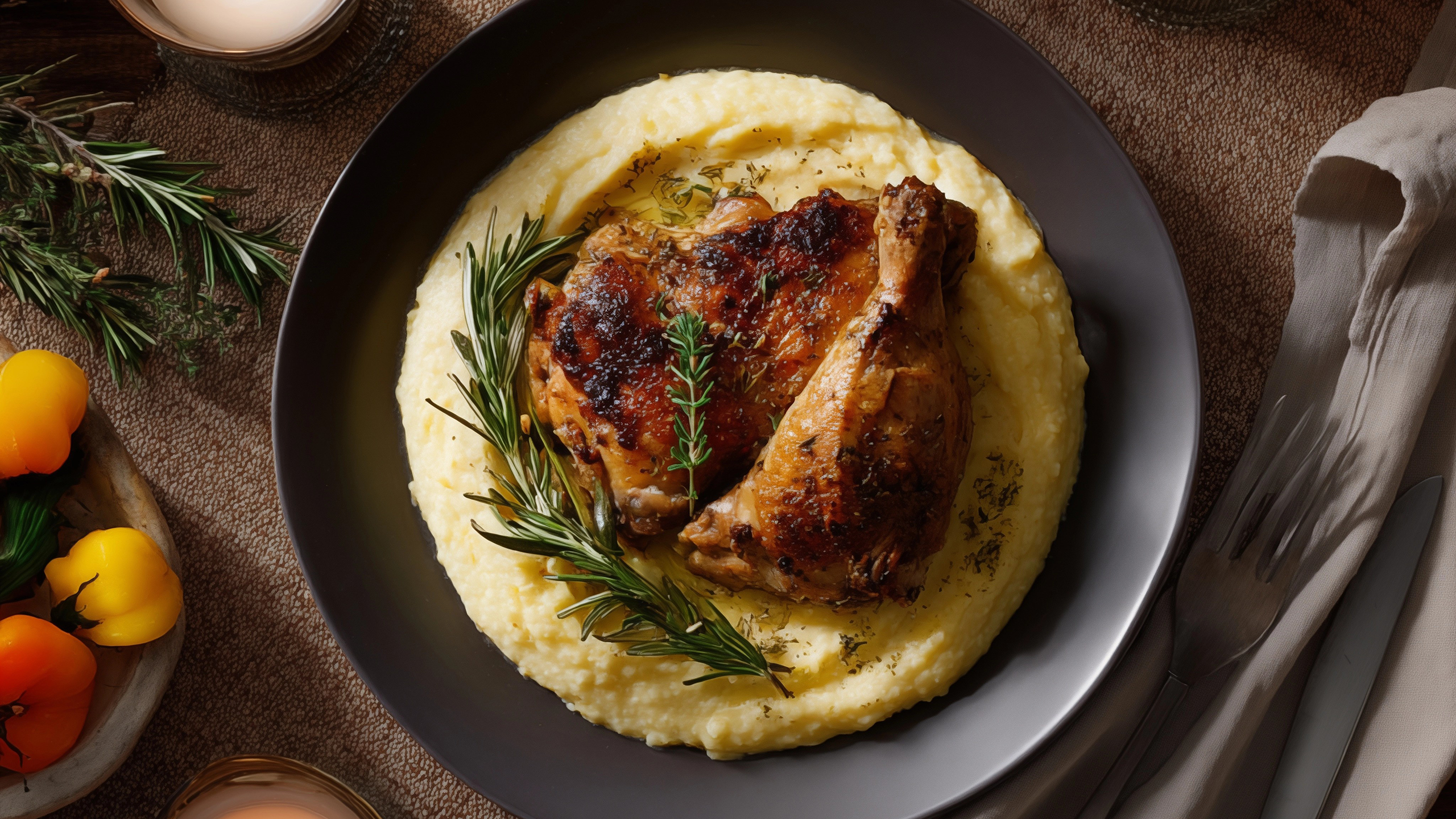 Photo of Roasted Turkey Thighs with Herb Cauliflower mash 