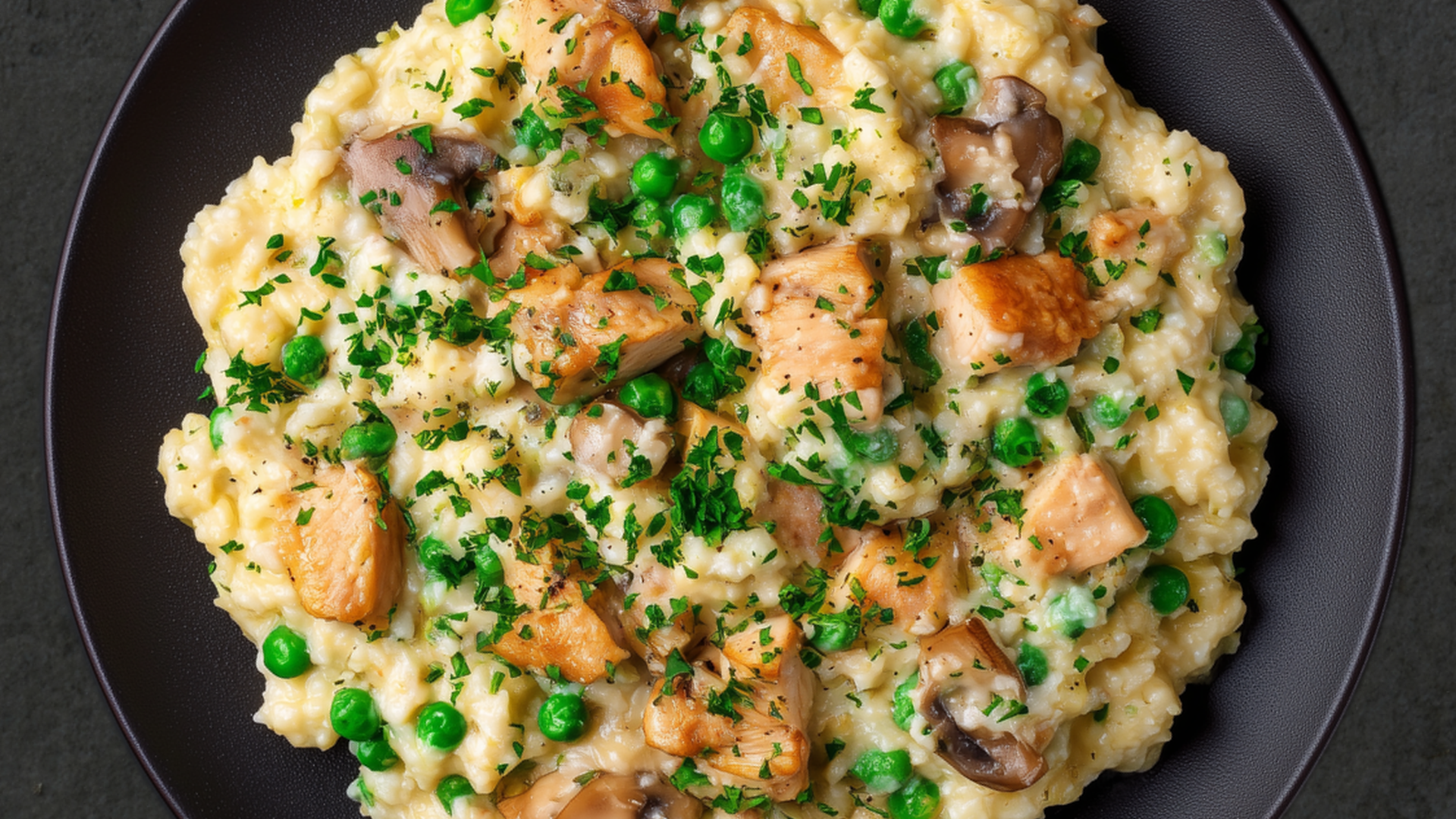 Photo of Cauliflower Risotto with Chicken, Mushrooms & Peas