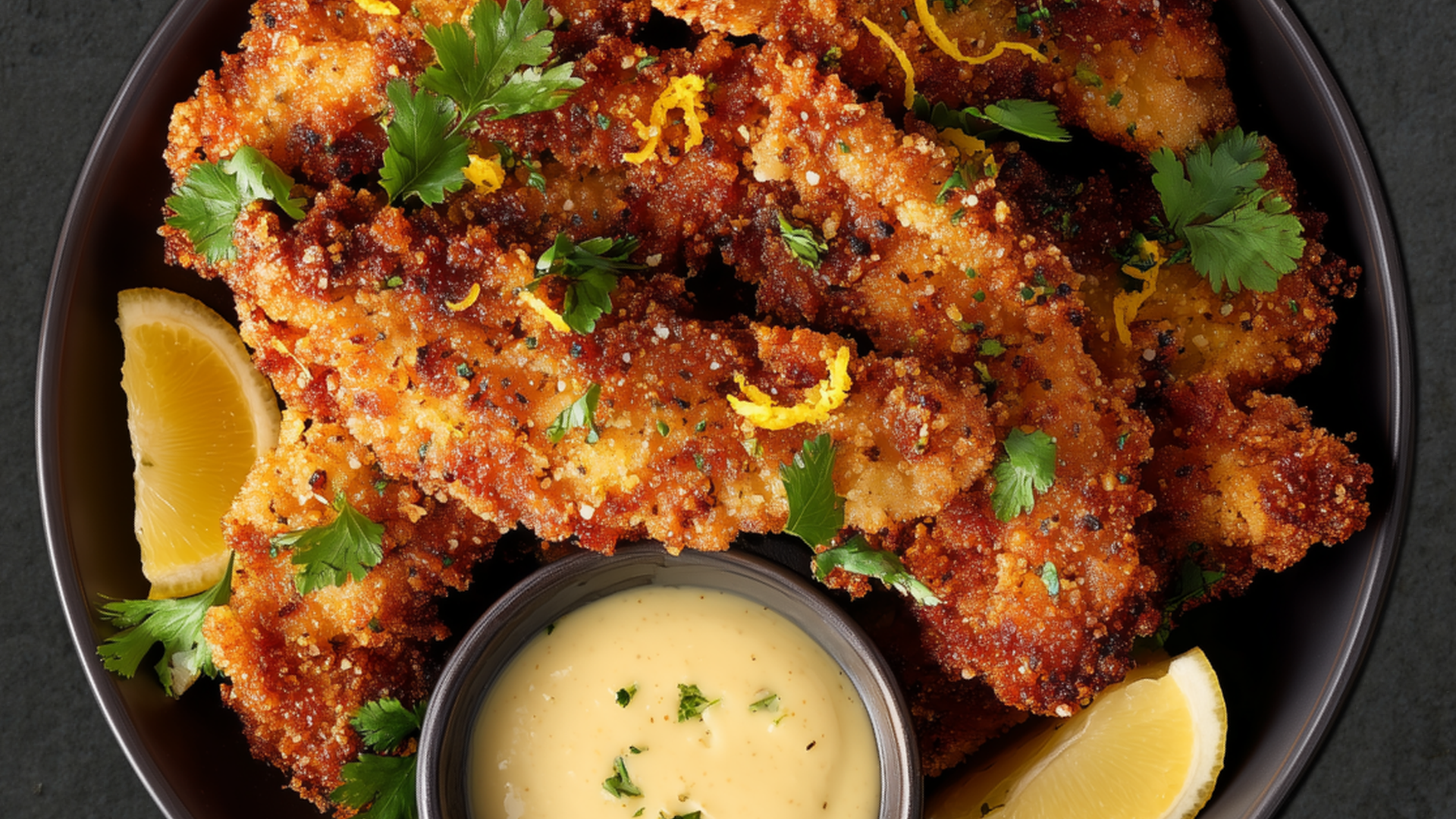 Photo of Lemongrass Pork-Rind Breaded Chicken