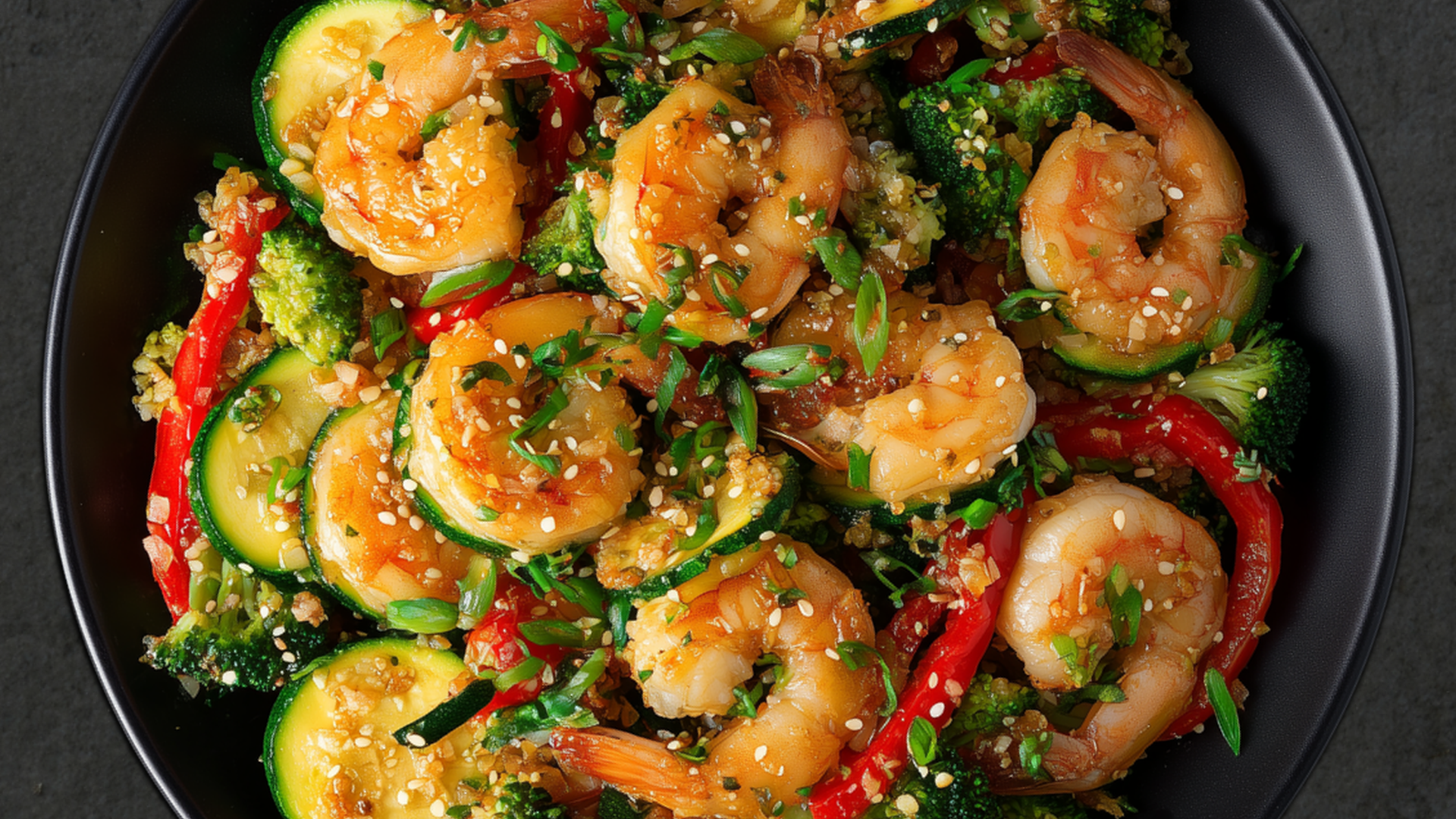 Photo of Garlic Butter Shrimp Stir-Fry with Zucchini & Peppers 