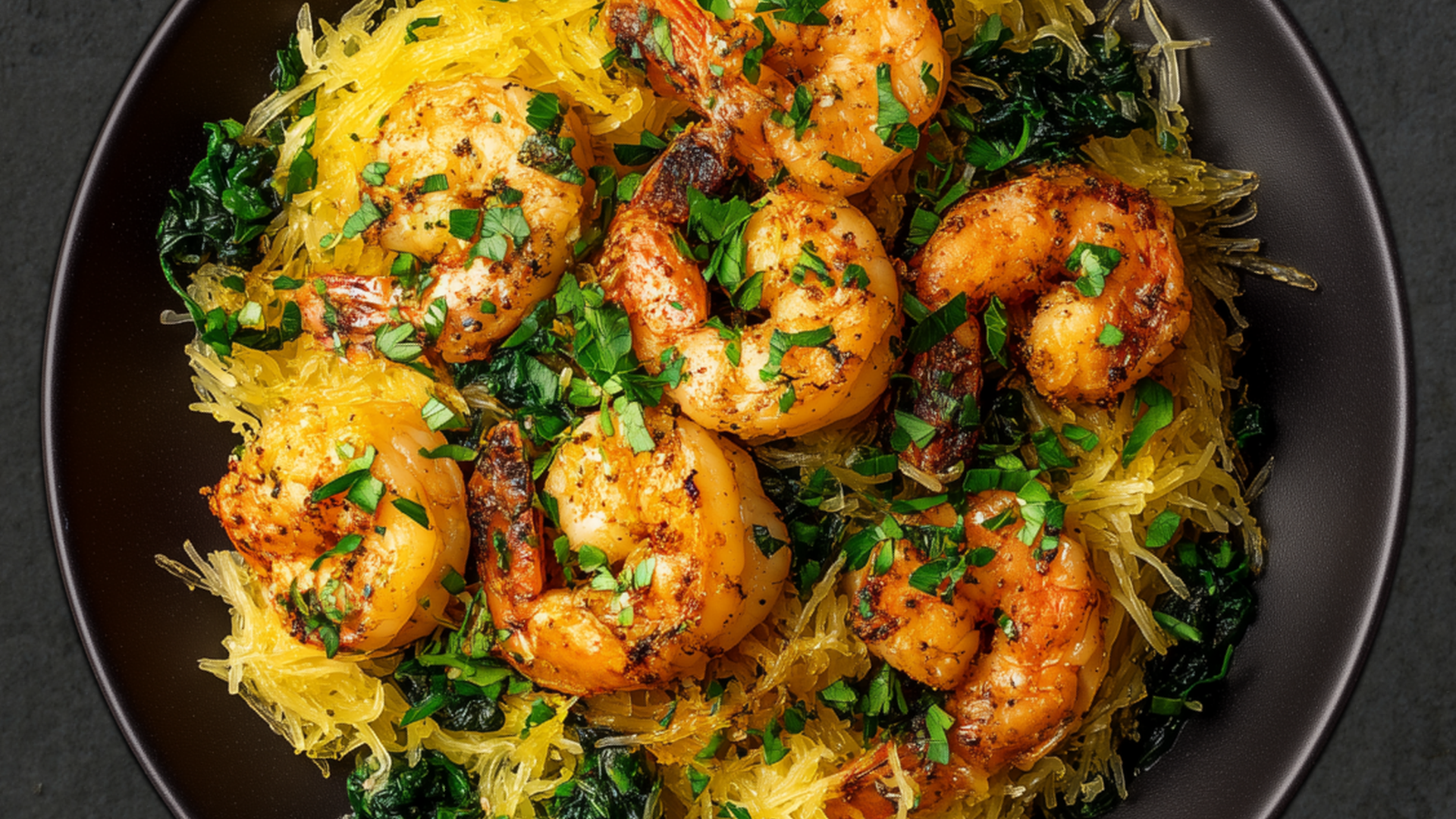 Photo of Spaghetti Squash with Garlic Butter Shrimp & Spinach 