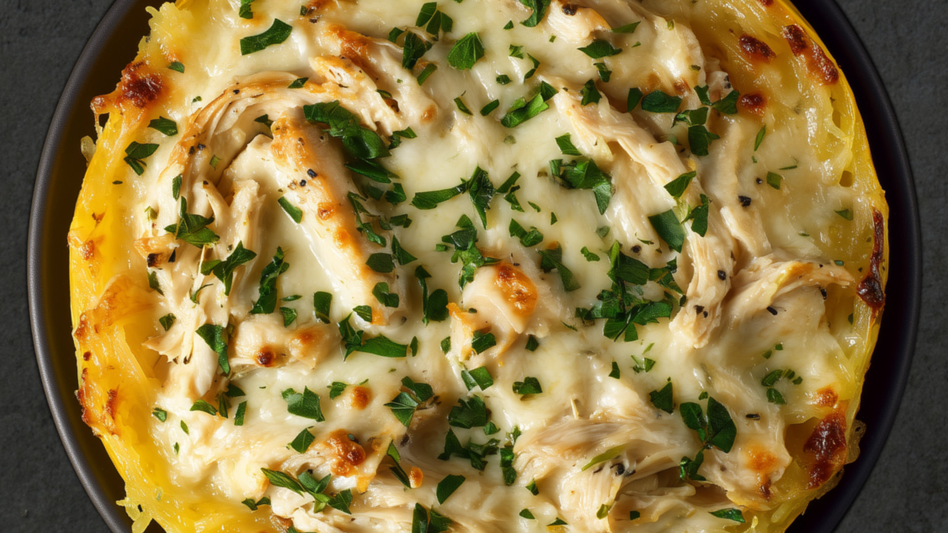 Photo of Chicken Alfredo Spaghetti Squash Bake 