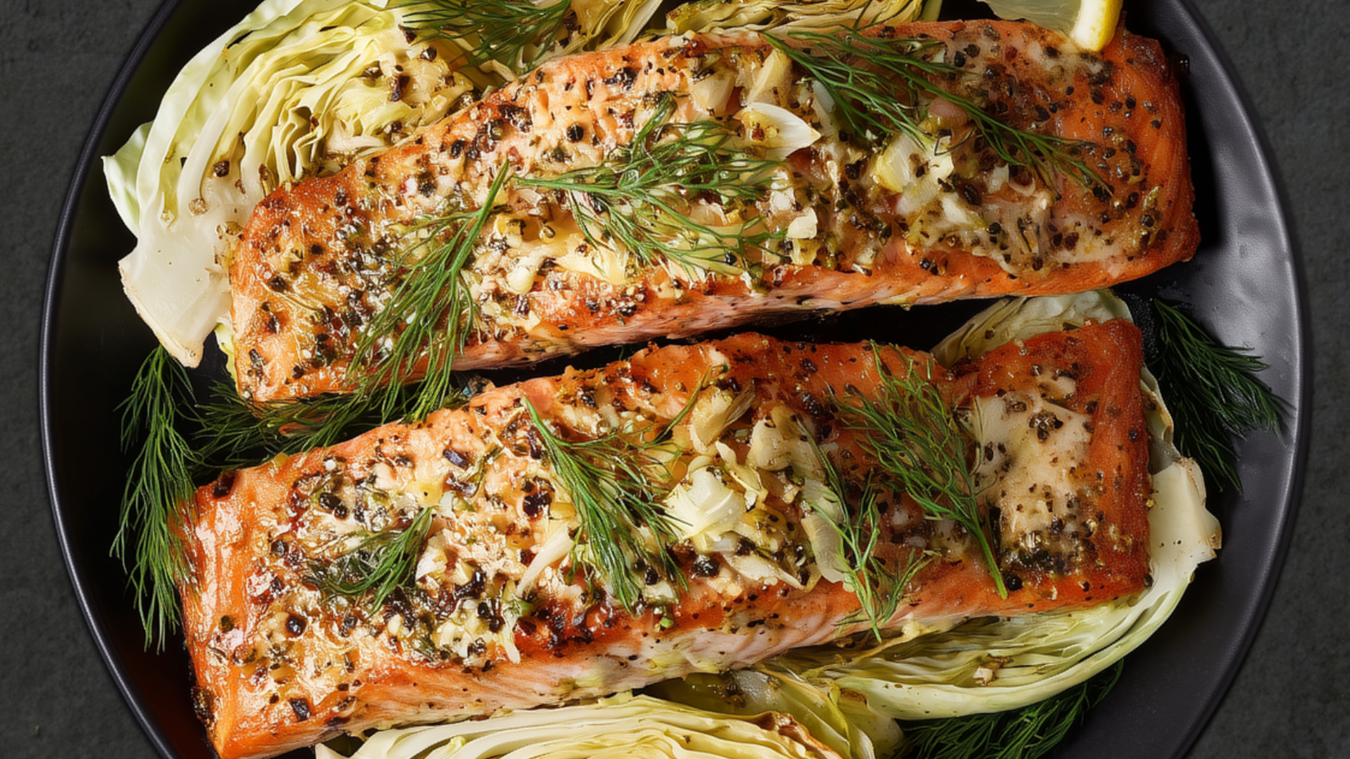 Photo of Lemon Pepper Salmon with Roasted Cabbage 