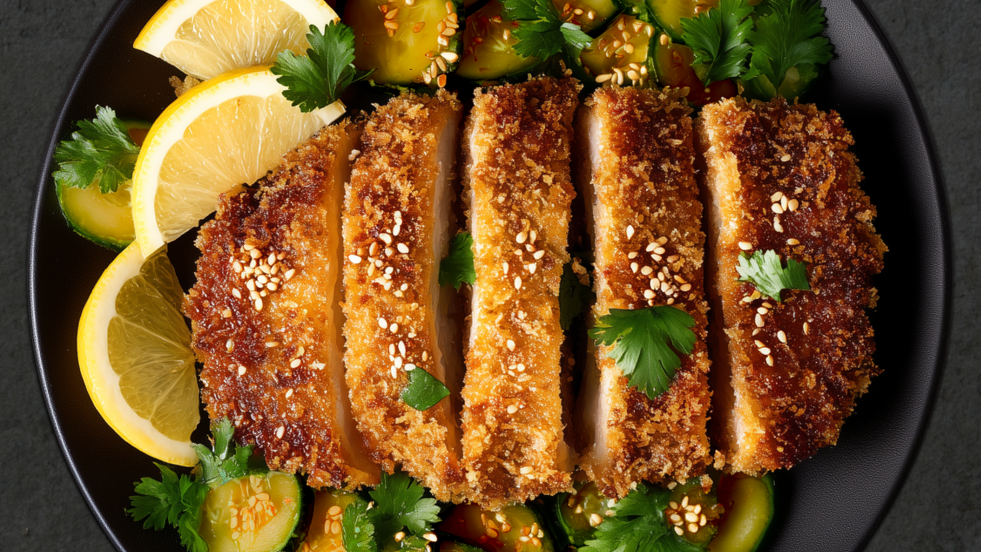 Photo of Pork Katsu with Marinated Cucumbers 