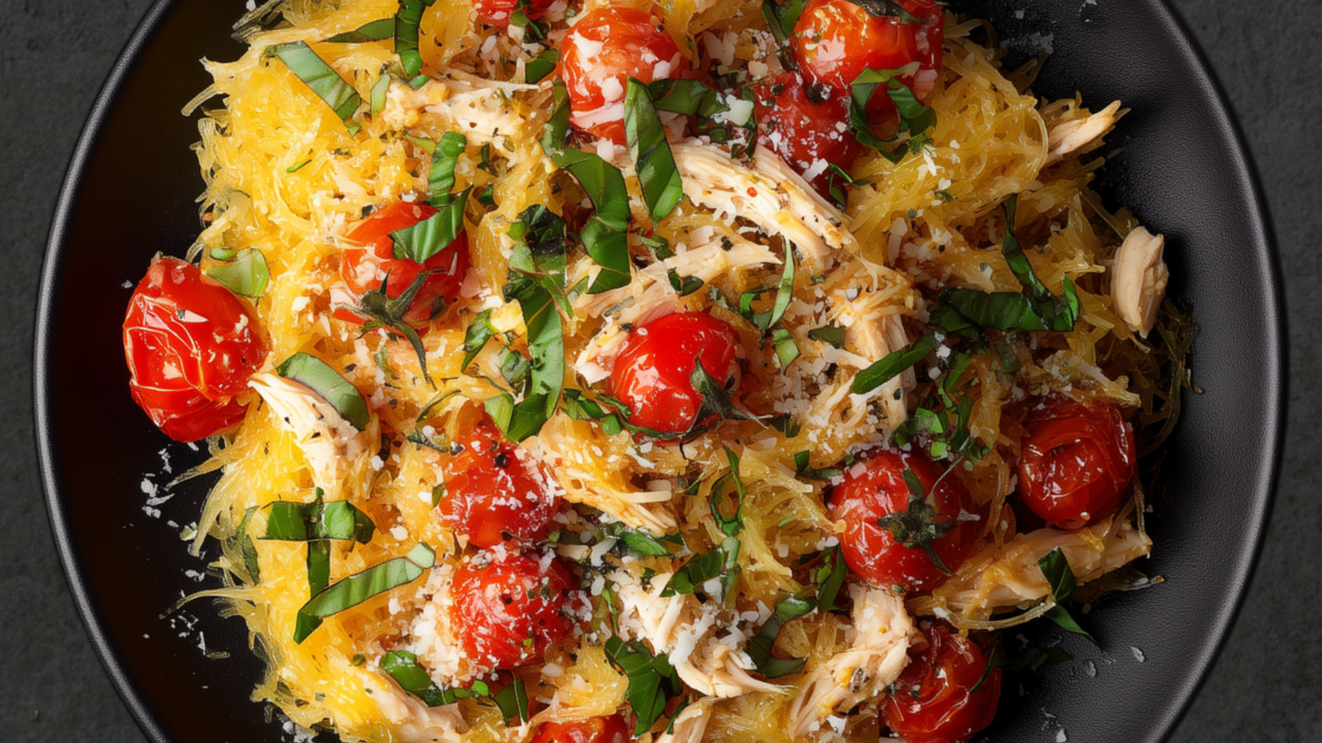 Photo of Spaghetti Squash with Chicken and Cherry Tomatoes