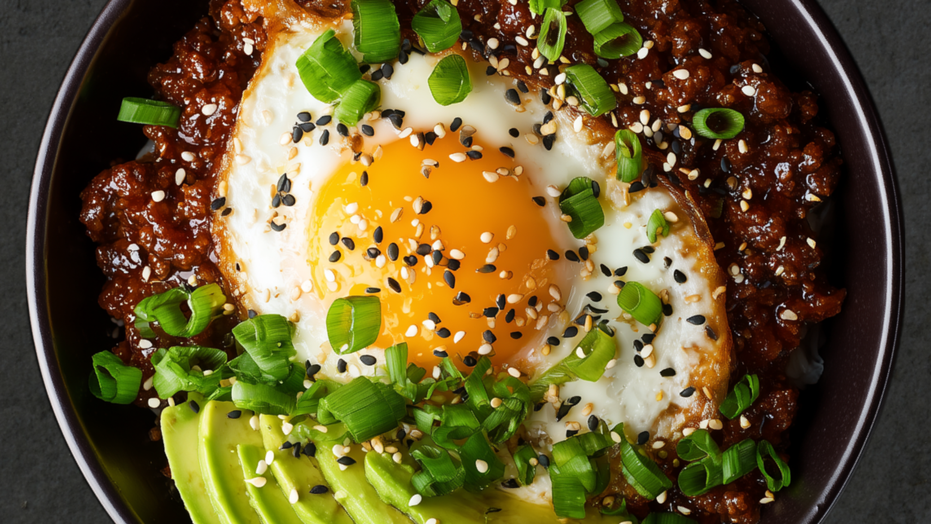 Photo of Korean Breakfast Bowl with Buttered Beef & Fried Egg 