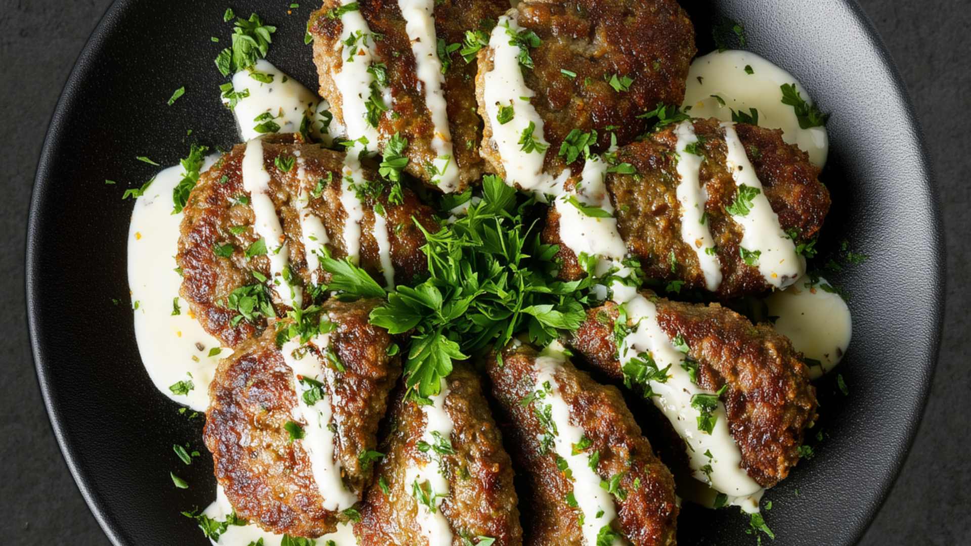 Photo of Lamb Köfte with Garlic-Butter Yogurt Sauce