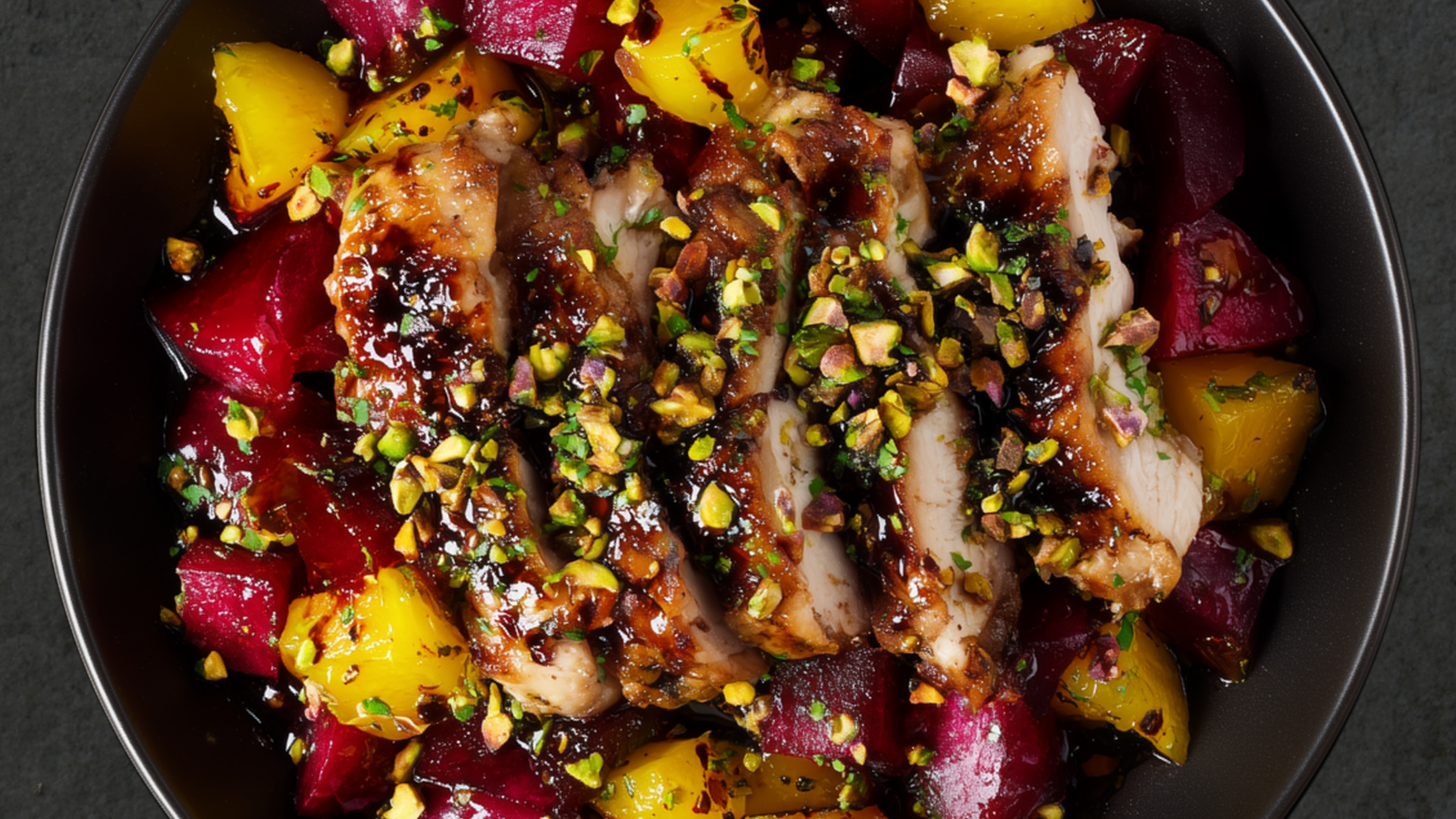 Photo of Beet, Squash & Chicken Bowl