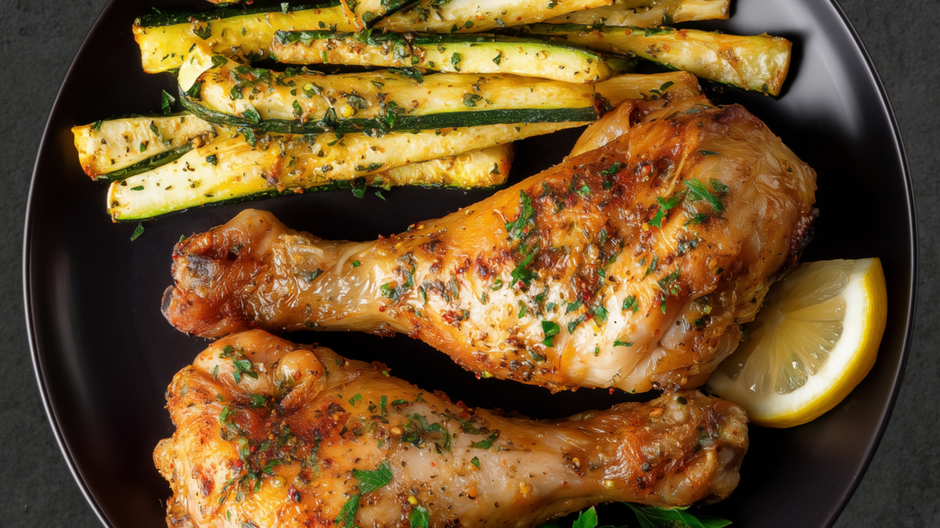 Photo of Chicken Drumsticks with Zucchini Wedges