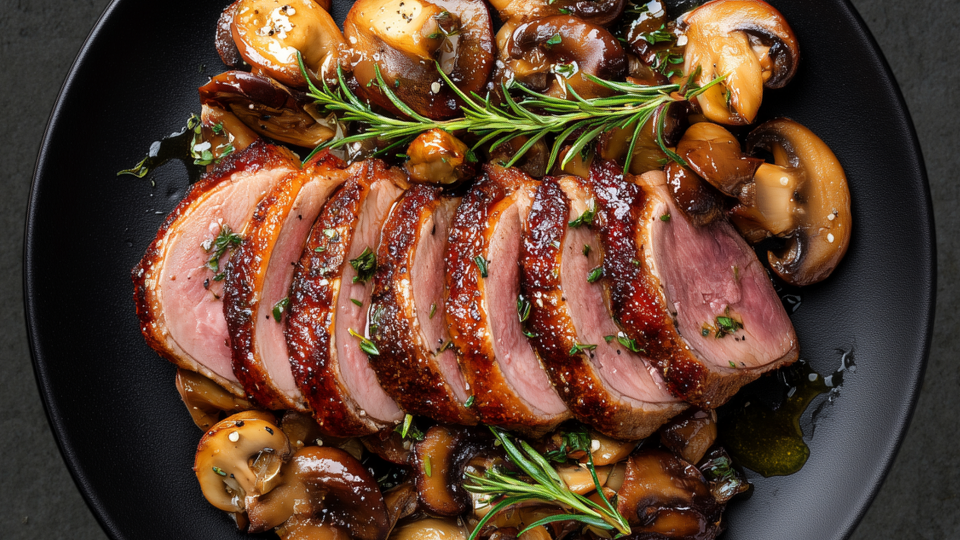 Photo of Seared Duck with Rosemary Mushrooms